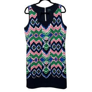 Gabby Skye Blue Pink Sleeveless Sheath Dress Geometric‎